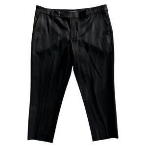 Ralph Lauren Black Label Black Wool Capri Straight Relaxed Dress Pants Size 12